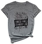 Yimoya womens Tennessee Ham Retro Music Tee 90's Country Music T Shirt, 3-grey, Medium