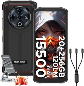 DOOGEE Fire 6 Power(2024)Rugged Phone,120LM Flashlight,15500mAh/33W Fast Rugged Smartphone, 256GB/TF 2TB,50MP,Android 14 Phone with 3-in-1 Reverse Charging, 6.56" HD+ 90Hz Cell Phones,Dual SIM/NFC/OTG