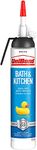 UniBond Bath & Kitchen Sealant, Mould Resistant White Silicone Sealant Ideal for Showers, Toilets, Tiles, Worktops & More, Durable & Waterproof, Easy Bathroom Sealant, 1x208g Easy Pulse