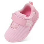 JOINFREE Boys Running Shoes Breathable Kint Sports Shoes Toddler Sneakers Girl Running Shoes Non-Slip Barefoot Sports Shoes Pink 7.5-8 Toddler