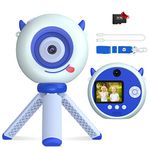 Uleway Kids Camera Fotocamera Video Camcorder with Tripod Stand Digital children Camera for Boys Girls Giving Rechargeable Toy Camera as Christmas Birthday Blue