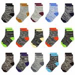 GENTABY Boys Stripe Socks Kids Size 4-7 Rich Color Cotton Trainer Socks Toddler Girls Soft Elastic Baby Socks for 1-3 Years Kids Socks