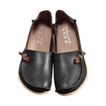 Slip on Soft Leather Flat Loafers for Women Comfy Ladies Walking Shoes Driving Boat Moccasins Lightweight Comfort Working Casual Shoes Black