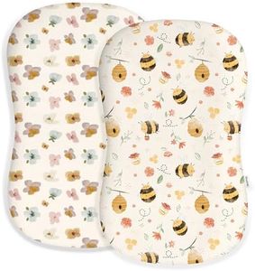 Woodiville Baby Lounger Cover for Boys and Girls, Soft Breathable Polyester Cover, Fits Most Lounger Pillows, Cute Patterns, Durable and Machine Washable (Bee Happy, Envelope)