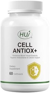 HUJ Cell Antiox+ Supplement - Superior Antioxidants & Cellular Support - Contains Grape Seed Extract, Pomegranate Extract, Resveratrol, and Vitamins C and E - 60 Capsules
