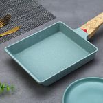 HARI® Nonstick Omelette Pan Japanese Tamagoyaki Egg Pan Rectangular Small Non Stick Frying Pan Blue 8” x 6”