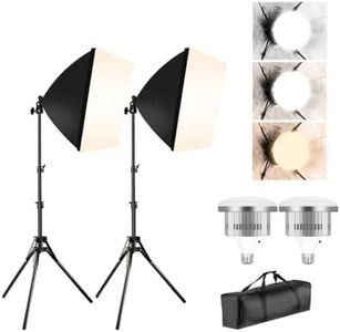 STEUGO Softbox Lighting Kit(2Pack), 16x16in Soft Box | 85W 3000-7500K E27 LED Bulb Continuous Photography Lighting, Photo Studio Lights Equipment for Camera Shooting, The product not include batteries