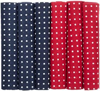 MANDITTIONS 6 Pack of Spotted Cotton Handkerchiefs - 3 Navy Blue and 3 Deep Red with White Spots