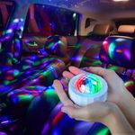 ASFSKY Car Disco Ball for Car Disco Light Rechargeable Battery Mini Disco Ball for Car Music Sound Activated Multicolor Car Disco Lights Inside Your Car (White)