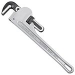 MAXPOWER Pipe Wrench 450mm (18"), Heavy Duty Aluminum Stillson Plumbing Wrench Straight Pipe Spanner - MAX. Opening Capacity 60mm