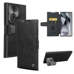 Nillkin Samsung Galaxy S24 Ultra Wallet Case, with Card Holder, Camera Cover, Flip Leather Case, Hidden Kickstand, Full Protection (Black)