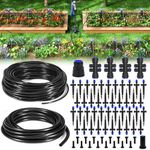 HIRALIY 168FT Garden Watering System, Drip Irrigation Kits for Plants, New Quick Connector, Blank Distribution Tubing, Saving Water Automatic Irrigation Equipment for Patio Lawn