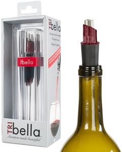 TRIBELLA Pourtable Wine Aerator, Multi Stream Wine Aeration 3 Stainless Steel Spouts Handmade Kitchen Essential, No-Drip Wine Pouring Accessory Gifts for Men in Easy to Carry Protective Gift Case