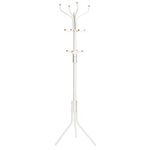 SONGMICS Metal Coat Rack, Clothes Stand, Hat Handbag Hanger, 182 cm Tall Hall Tree, White RCR19W, 44 x44 x 128 cm