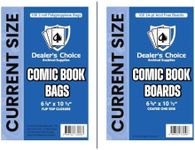 Gemini Premium Comic Book Bags and Boards | Current Size (6 7/8" x 10 1/2" Bags, 6 3/4" x 10 1/2" Boards) | 2-mil Polypropylene Bags, 24-pt Acid-Free Boards (1000 Each)