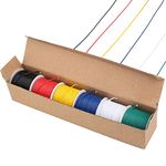 LotFancy 22AWG Stranded Wire, 6 Colors (26 Feet/8 M Each) Electrical Wire, UL Listed, Tinned Copper Hookup Wire Kit 22 Gauge 300V for DIY, Flexible, PVC Insulated