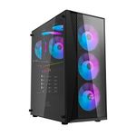 Ant Esports 220 Air Mid- Tower Computer Case/Gaming Cabinet - Black | Support - ATX, M-ATX, ITX | Pre-Installed 3 x 120mm Front Fans and 1 x 120mm Rear Fan