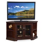 Leick Furniture 46 in. Corner TV Stand with Bookcase in Chocolate Cherry Finish