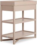Dream On Me Owen Changing Table in Almond Butter, JPMA Certified, with Two Bottom Shelves for Storage