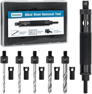 Minova Rivet Removal Tool, High Cobalt Rivet Removal Drill Bit, Suitable for Durable and high-Frequency use with Standard and Stainless Steel 1/8", 5/32", 3/16", 7/32",1/4" Rivets