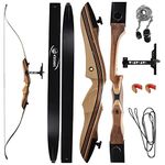 Keshes Takedown Hunting Recurve Bow and Arrow - 62 Archery Bow for Teens and Adults, 15-55lb Draw Weight - Right and Left Handed, Archery Set Bowstring Arrow Rest Stringer Tool Sight