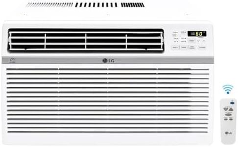 LG 18,000 BTU Smart Window Air Conditioner, 230/208V, Cools Room up to 1000 Sq. Ft. for Bedrooms, Living Room, Apartments, with Remote, 3 Fan Speeds, 24-Hour Timer, White