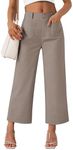 LILLUSORY Womens Linen Pants Wide Leg Capri Trendy Crop Cropped Casual Trousers