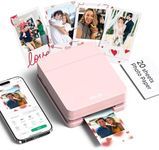 Nelko Photo Printer, PP01 Color Portable Mini Photo Printer, Instant Smartphone Inkjet Sticker Printer, Sticky-Back Photos, for iOS & Android, Picture Printer for Christmas, Fun Editing App, Pink