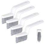 4pcs Grout Cleaner Brushes, V Shape Hard Bristle Crevice Stiff Cleaning Brush Grout Scrubber Shower Scrub Tool for Tile Floors, Tracks, Door Groove, Bathroom Gap, Kitchen, Window