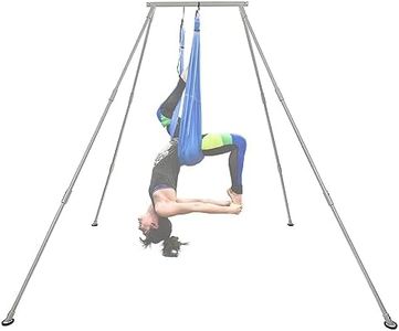 Kojem 8.1' Aerial Yoga Swing Stand Yoga Frame Yoga Sling Inversion Aluminum Triangle Structure for Indoor Outdoor Hammocks Pull-up Poles Swings 8.1 FT Height Support Up to 600lbs