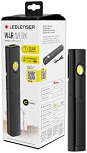 Ledlenser W4R Rechargeable Spot & COB LED Work Light, 220lm Portable Inspection Torch Inc Magnetic Base, Robust Clip, USB-C, Water Resistant 61g Pocket Torch for Household Workshop Garage Mechanic