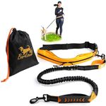 Barkswell Hands Free Dog Lead — Bungee Running Lead with Adjustable Waist Belt & 2 Zipped Pockets — Canicross, Jogging, Hiking & Walking Lead for Medium and Large Breeds up to 60kg