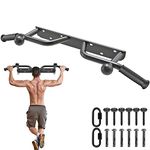 Kipika Heavy Duty Wall Mounted Pull Up Bar, Ball Finger Grip Training, 1 3/10" Durable Steel Tubing, 5 Hand Grip, 40" Wide, 6" Wall to Bar Spacing, More Stable 5 Hole