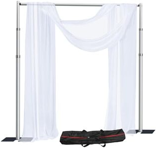 SLOW DOLPHIN 10x 10ft Pipe and Drap Backdrop Stand Kit,Heavy Duty Adjustable Frame Backdrop Stand for Event, Birthday Party, displays and Wedding Decoration