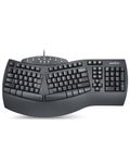 PERIBOARD-512B Ergonomic Split Keyboard – Full-Size Wired USB Keyboard with Palm Rest and 7 Multimedia Hotkeys – 3D Curve Design for RSI Relief – Black, US English