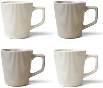 McBecdy Juego de 4 tazas de café – Taza de café grande 500 ml – Taza de cerámica mate – Juego de tazas de té – Cafetera – Apto para microondas – Mango cómodo