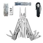 Maerd P6 Pocket Multitool with Premium Tungsten Replace Wire Cutters, 440A Stainless Steel Heavy Duty Multitools Knife with Safety Locking, Spring-Action Scissors Saw Pliers, Multitool with Belt Clip…