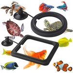 cobee Fish Feeding Ring, Fish Feeder Aquarium Fish Turtle Tank Accessories Food Feeder Circle 2 Pieces (black)