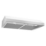 Broan-NuTone BCSD130WW Glacier 30-inch Under-Cabinet 4-Way Convertible Range Hood with 2-Speed Exhaust Fan and Light, 300 Max Blower CFM, White