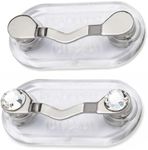 Readerest Magnetic Eyeglass Holder - Eye Glass Clip Holder, Glasses Accessories, Eye Glass Clips for Shirts, Sunglasses Holder from Shark Tank - 2 Pack, Stainless Steel (One with Swarovski, One Plain)