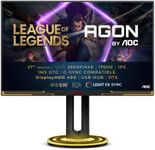 AOC Agon- 27 Inch QHD Gaming Monitor, 170Hz, IPS, 1ms GTG, League of Legends Light FX Sync, HDR 400 (2560 x 1440 @ 170Hz, 400 cd/m² HDMI 2.0 / DP 1.4 / USB 3.2), Black (AG275QXL)