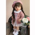 Avarin Real Baby Dolls for Girls,Silicone Body Reborn Baby Doll, Big Size Realistic Newborn Baby Doll with Cloth, Nipple Bottle, Dipper,22" (Multi Color)