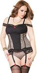 Coquette Women's Plus-Size Diva Corset, Leo/Black/Red, 3X/4X