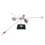 Bird Reflective Spinning Deterrent Devices for Outside Keep Birds Away Pigeon Woodpeckers Deterrent for Garden Roofs(Silver, with Base and Pole)