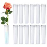 BEADNOVA Floral Water Tubes 2.8 Inch Plastic Water Tubes for Floral Flower Vials with Caps for Flower Arrangement Decoration (Clear, 20 Pcs)