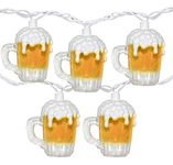 3D Beer Mug String Lights St Patrick's Day Decor 8.5 Ft Party Cup Light with 10 Incandescent Bulbs for Bar Cafe Shop Birthday Wedding Party Bedroom Dorm Wreath Summer Club Decorations, White