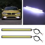 YnGia 2PCS COB LED Daytime Running Light Car DRL Strip Light 17cm White COB Daylight Strip LED Driving Fog Lamp 12V