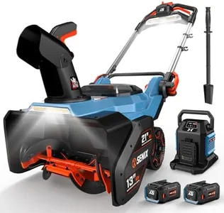 SENIX 60V 21" Self-Propelled Cordless Snow Blower, Steel Auger, 3500W Brushless Motor, Heated Handle,13" Depth, 45FT Throw Distance, LED Lights, 16000mAh Batteries & Dual Port Charger,1200lbs/min
