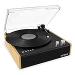 Victrola Eastwood Dual-Bluetooth Hybrid Turntable with Stereo Speakers - 3-Speed Record Player, Auxiliary/Headphone Jack, RCA Output, Audio Technica Cartridge, Modern & Sleek Looks