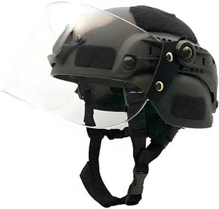 LEJUNJIE Tactical Fast Helmet with Clear Face Shield Sliding Goggles for Airsoft Paintball CS Games Outdoor Sports.